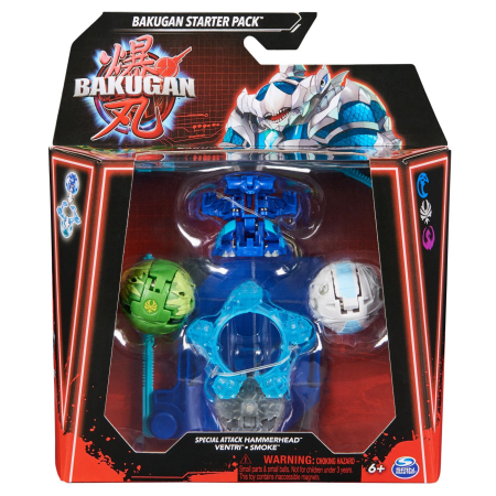 Figurine cu eroi și personaje - BAKUGAN STARTER PACK HAMMERHEAD VENTRI SMOKE