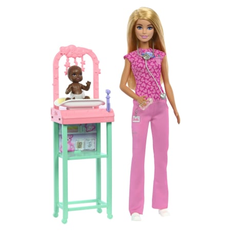 BARBIE SET DE JOACA PAPUSA BARBIE BLONDA FACE CARIERA PEDIATRU [4]