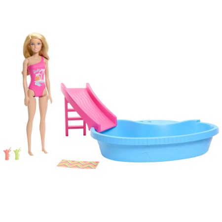 BARBIE SET PAPUSA BARBIE BLONDA SI PISCINA [4]