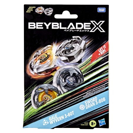 Figurine cu eroi si personaje - BEYBLADE X PACHET DUO GALE WYVERN 3-60T SI SWORD DRAN 3-80B
