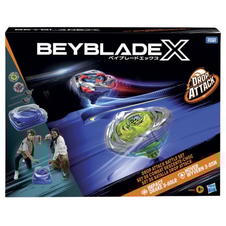 Jucării interactive - BEYBLADE X SET DE LUPTA DROP ATACK IMPACT DRAKE 9-60LR SI HOVER WYVERN 3-85N