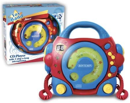 Jucării copii 2-3 ani - BONTEMPI CD PLAYER PORTABIL CU 2 MICROFOANE SI ADAPTOR