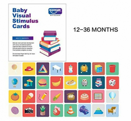 Jucării copii 2-3 ani - Carduri pentru stimulare vizuala bebe 12-36 luni