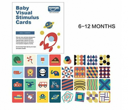 Jucării copii 0-1 ani - Carduri pentru stimulare vizuala bebe 6-12 luni