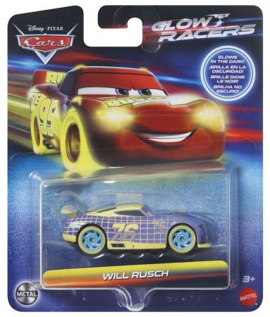Mașinuțe, Motociclete, Elicoptere, Avioane - CARS GLOW RACERS MASINUTA METALICA WILL RUSCH 1:55