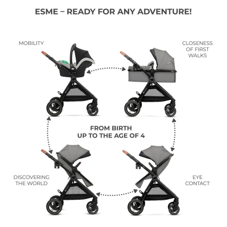 CARUCIOR KINDERKRAFT ESME, 3 IN 1, MOONLIGHT GREY [7]