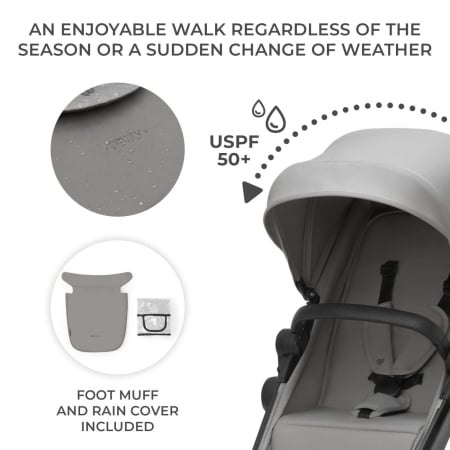 CARUCIOR KINDERKRAFT NEWLY, 3 IN 1, LIGHT GREY [2]