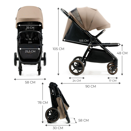 CARUCIOR SPORT, ULTRA COMPACT, KINDERKRAFT MITZY, 0-22 KG, LINEN BEIGE [5]