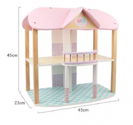 Casa de papusi din lemn cu etaj si accesorii [3]