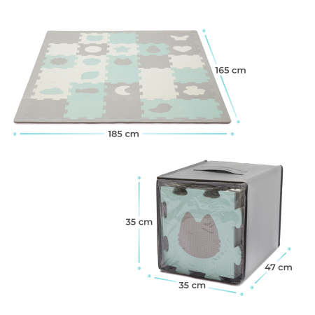 COVORAS DE JOACA KINDERKRAFT LUNO SHAPES, PUZZLE 3D, SPUMA, MINT [5]