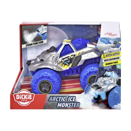 Mașinuțe, Motociclete, Elicoptere, Avioane - DICKIE MASINA DE TEREN ARCTIC ICE MONSTER CU LUMINI SUNETE SUSPENSII SI FUNCTIE ABUR 25CM