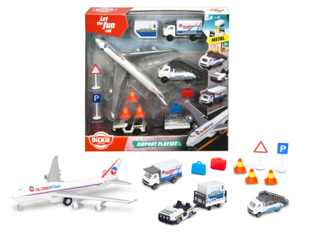 Mașinuțe, Motociclete, Elicoptere, Avioane - DICKIE SET AEROPORT 13 PIESE