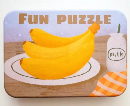Materiale didactice - FUN PUZZLE in cutie metalica Alimente