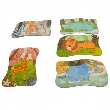 FUN PUZZLE in cutie metalica Animale Salbatice [1]