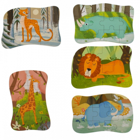 FUN PUZZLE in cutie metalica Animale Salbatice [0]