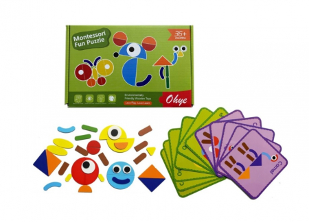 Jucării copii 2-3 ani - Fun puzzle Montessori tip Tangram