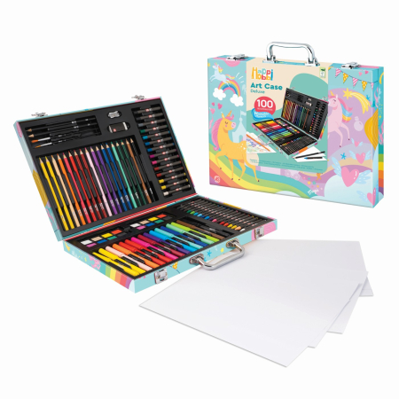 HAPPI HOBBI ART CASE SET DE DESEN DELUXE CU 100 DE ACCESORII UNICORN [4]