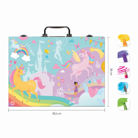 HAPPI HOBBI ART CASE SET DE DESEN DELUXE CU 100 DE ACCESORII UNICORN [5]