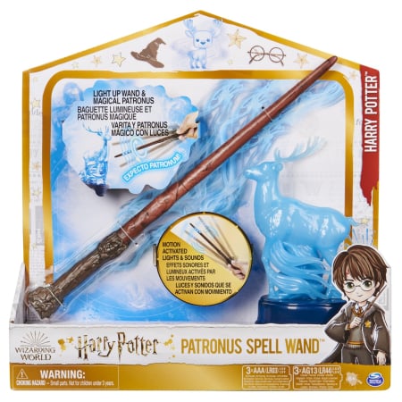 Jocuri și cărti de joc - HARRY POTTER WIZARDING WORLD PATRONUS SPELL WAND BAGHETA  LUI HARRY 33CM