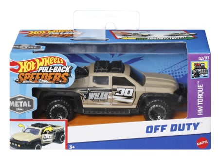 Mașinuțe, Motociclete, Elicoptere, Avioane - HOT WHEELS MASINUTA METALICA CU SISTEM PULL BACK OFF DUTY SCARA 1:43