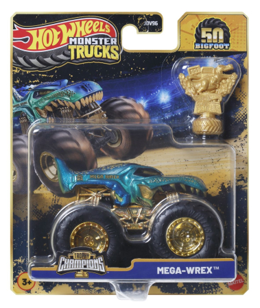 Masinute, Motociclete, Elicoptere, Avioane - HOT WHEELS MONSTER TRUCK 50 BIGFOOT TROPHY CHAMPIONS MASINUTA MEGA WREX SCARA 1 LA 64