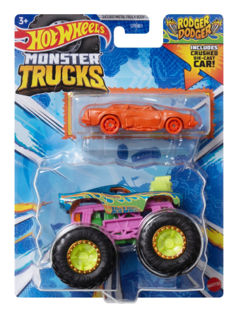 Mașinuțe, Motociclete, Elicoptere, Avioane - HOT WHEELS MONSTER TRUCK SI MASINUTA METALICA RODGER DODGER