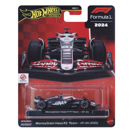 Masinute, Motociclete, Elicoptere, Avioane - HOT WHEELS PREMIUM REAL RIDERS FORMULA 1 2024 MASINUTA METALICA MONEYGRAM HAAS F1 TEAM VF 24 NUMARUL 20 SCARA 1 LA 64