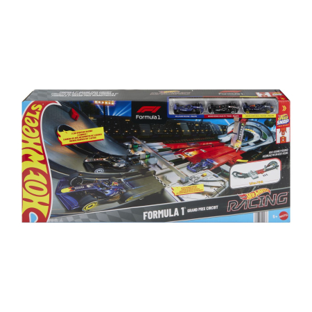 Masinute, Motociclete, Elicoptere, Avioane - HOT WHEELS RACING CUIRCUIT DE CURSE GRAND PRIX FORMULA 1 CU 3 MASINUTE INCLUSE