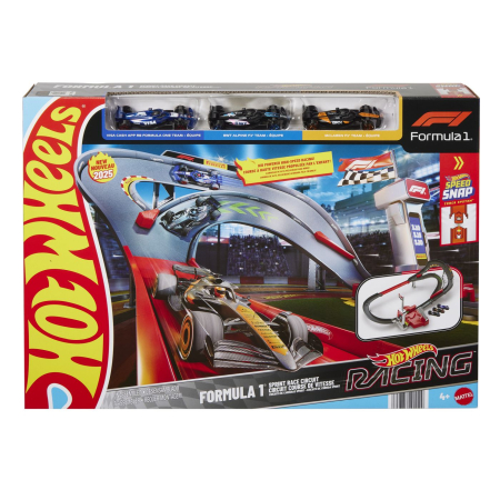 Masinute, Motociclete, Elicoptere, Avioane - HOT WHEELS RACING CURCUIT DE CURSE FORMULA 1 CU 3 MASINUTE INCLUSE