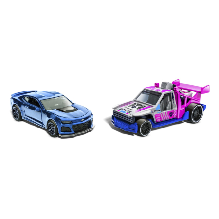 HOT WHEELS SET 2 MASINUTE METALICE PULL BACK CAMARO ZL1 2022 SI LOLUX 1:43 [1]