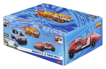HOT WHEELS SET 2 MASINUTE METALICE PULL BACK MIGHTY K SI TWIN MILL 1:43 [1]