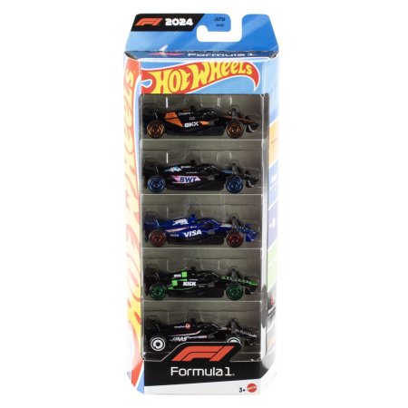 Masinute, Motociclete, Elicoptere, Avioane - HOT WHEELS SET 5 MASINUTE METALICE FORMULA 1 2024