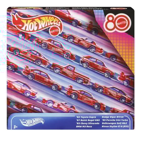 Masinute, Motociclete, Elicoptere, Avioane - HOT WHEELS SILVER SERIES ANIVERSAREA A 80 DE ANI SET 8 MASINUTE METALICE SCARA 1 LA 64