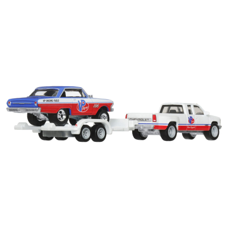 HOT WHEELS TRANSPORTATOR CHEVY SILVERADO 3500 88 CU MASINUTA CHEVY NOVA 63 SCARA 1:64 [2]