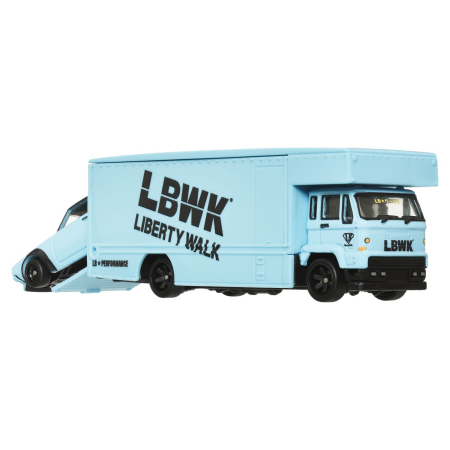 HOT WHEELS TRANSPORTATOR FLEET FLYER CU MASINUTA NISSAN SKYLINE 2000 GT-R LBWK SCARA 1:64 [1]