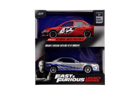 Jucării interactive - JADA FAST AND FURIOUS SET 2 MASINI METALICE MITSUBISHI LANCER EVOLUTION IX 1:32