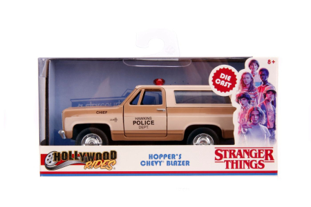 Masinute, Motociclete, Elicoptere, Avioane - JADA STRANGER THINGS MASINUTA METALICA HOPPERS CHEVY K5 BLAZER SCARA 1 LA 32