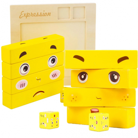 Puzzle - Joc de lemn expresii si emotii