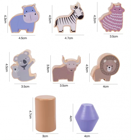 Joc Montessori de stivuit  - Animale in echilibru [8]