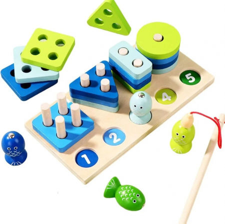 Jucării nevoi speciale - Joc multifunctional de sortare- Pescuit