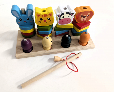 Joc  magnetic de stivuire si pescuit - Animale