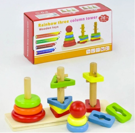 Jucarie Montessori sortare cu 3 coloane [2]