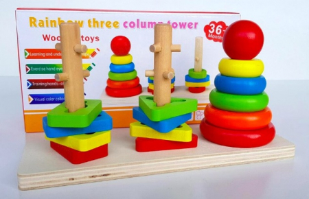 Jucarie Montessori sortare cu 3 coloane [0]