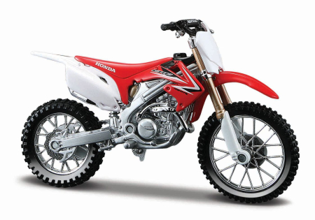 Masinute, Motociclete, Elicoptere, Avioane - MAISTO MOTOCICLETA METALICA CU STAND HONDA CRF 450 R SCARA 1 LA 18