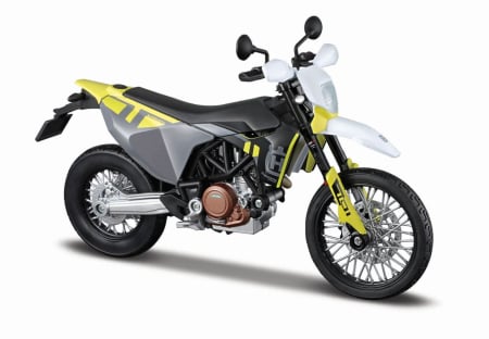 Masinute, Motociclete, Elicoptere, Avioane - MAISTO MOTOCICLETA METALICA EDITIE SPECIALA HUSQVARNA 701 SCARA 1 LA 18