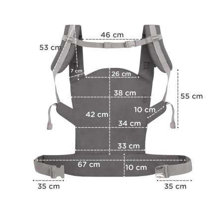 MARSUPIU ERGONOMIC KINDERKRAFT NINO, PANA LA 20 KG, CONFETTI GREY [5]