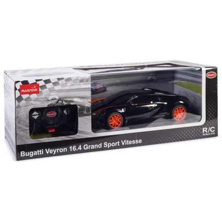 MASINA CU TELECOMANDA BUGATTI GRAND SPORT VITESSE NEGRU CU SCARA 1 LA 18 [1]
