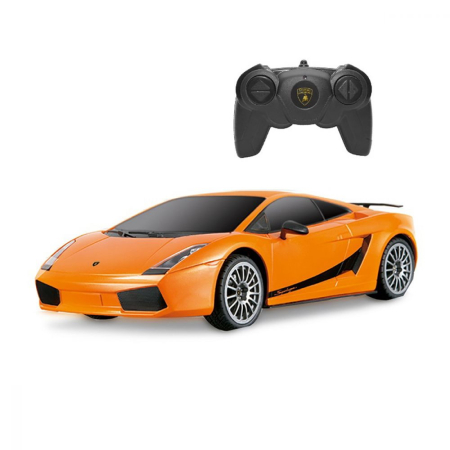 Mașinuțe cu telecomandă - MASINA CU TELECOMANDA LAMBORGHINI PORTOCALIU CU SCARA 1 LA 24