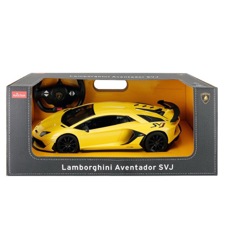 Mașinuțe cu telecomandă - MASINA CU TELECOMANDA LAMORGHINI AVENTADOR SVJ GALBEN SCARA 1 LA 14