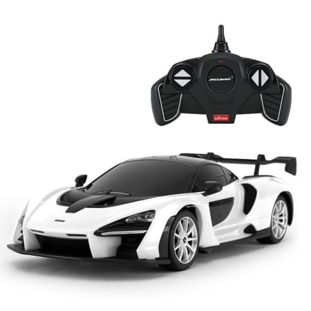 Mașinuțe cu telecomandă - MASINA CU TELECOMANDA MCLAREN SENNA ALB CU SCARA 1 LA 18